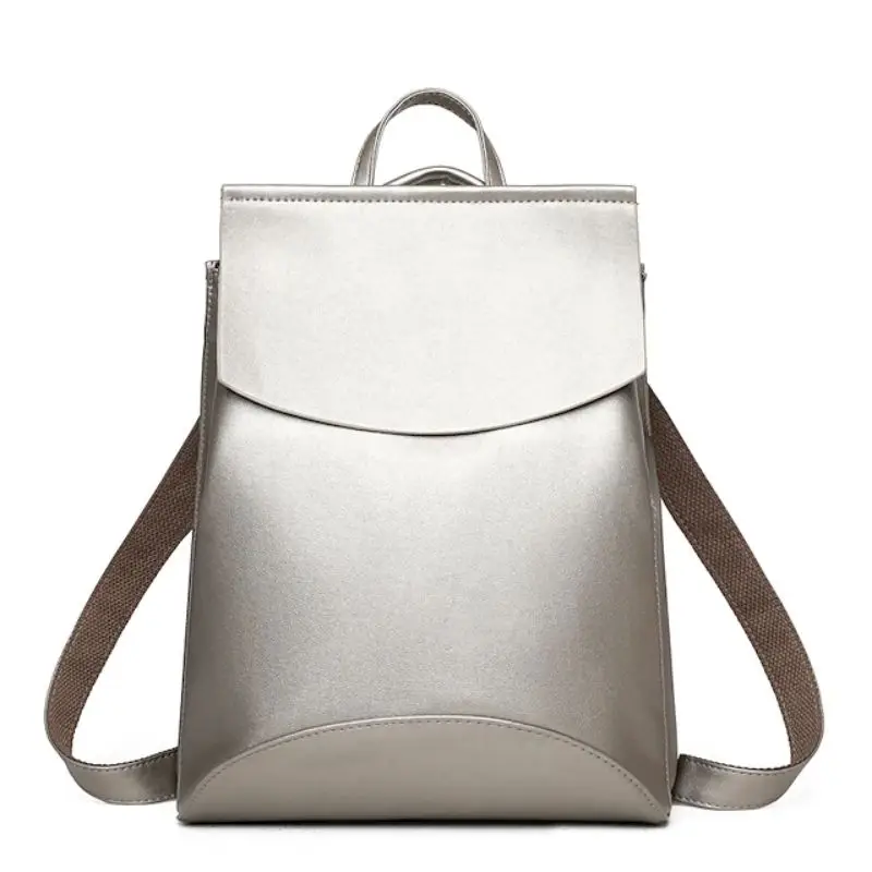 

Oswego 2021 New Backpack Female Leather Korean College Style Multifunctional Casual Waterproof Zipper Daily PU Leather Bag