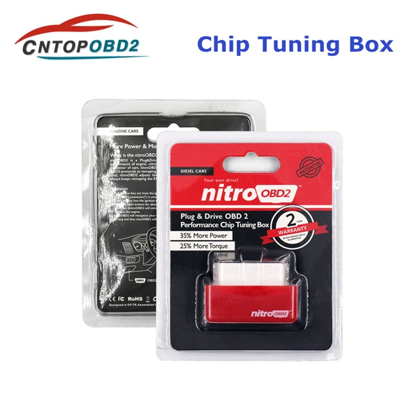 Red For Diesel Nitro OBD2 ECOOBD2 полный чип-тюнинг Nitro OBD2 Eco OBD2 вилка и драйвер для дизельного бензина автомобиля для интерфейса OBDII - Цвет: Red For Diesel