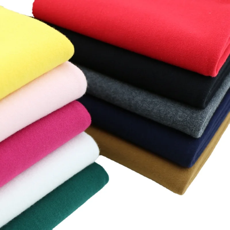 Ширина 66 дюймов толстый хлопок и лайкра шлифованный ткань вязаная эластичная без