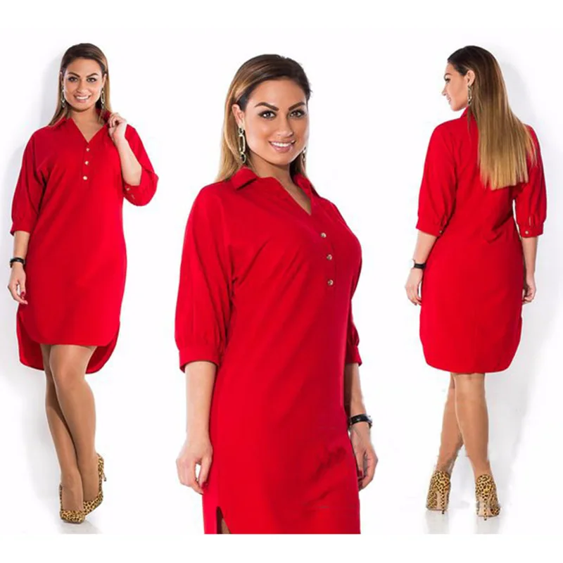 

5XL 6XL Big Size Autumn Dresses Fashion Long Sleeve Solid Casual Dress Loose Irregular Midi Shirt Dress Plus Size Women Clothing