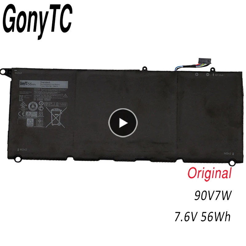 GONYTC 90V7W 56Wh 7 6 V подлинный JHXPY 5K9CP JD25G 090V7W Аккумулятор для ноутбука Dell XPS 13 9343 9350 RWT1R DIN02