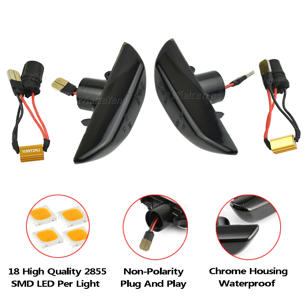 Светодиодный динамический боковой маркер указатель поворота 2 шт. для Opel Mokka X