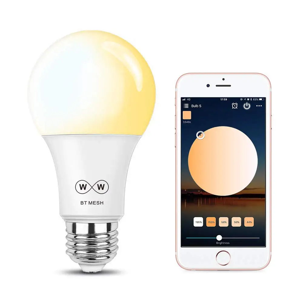 Лампа E27 Smart Light Bulb Dimmable Lamp 4.5W с динамиком, совместимая с Bluetooth, Mesh LED, управляемая смартфоном / пультом дистанционного управления D20.