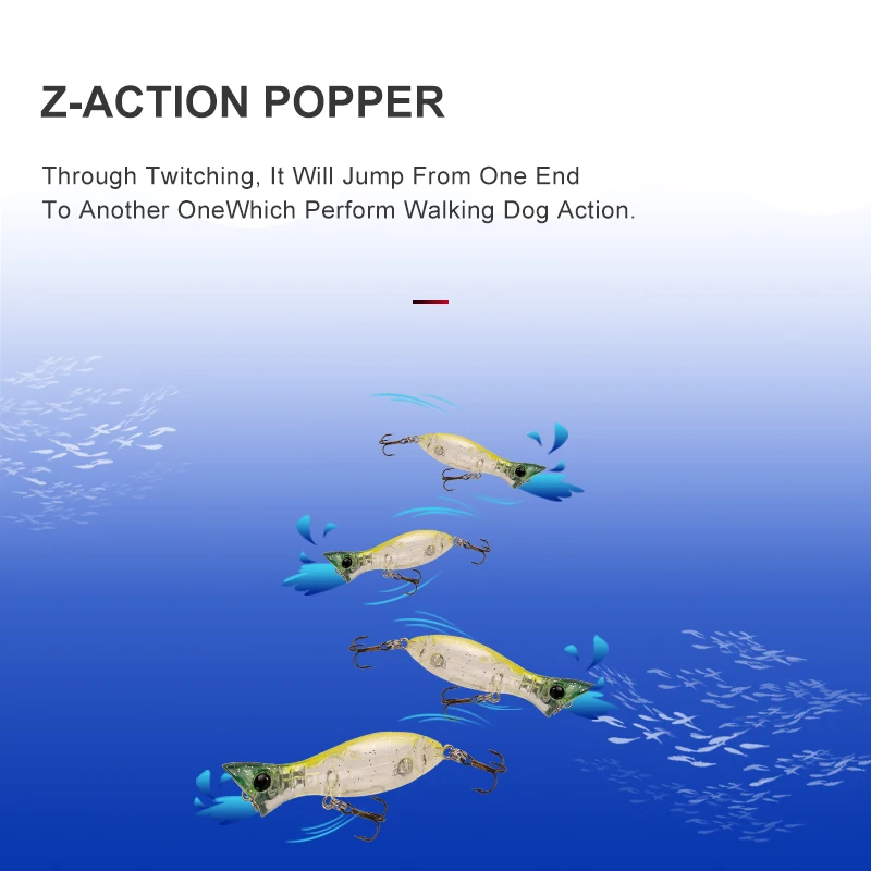 Приманки для рыбной ловли Kingdom PO-50 Popper 50 мм 3.5g 5g плавающие искусственные жесткие