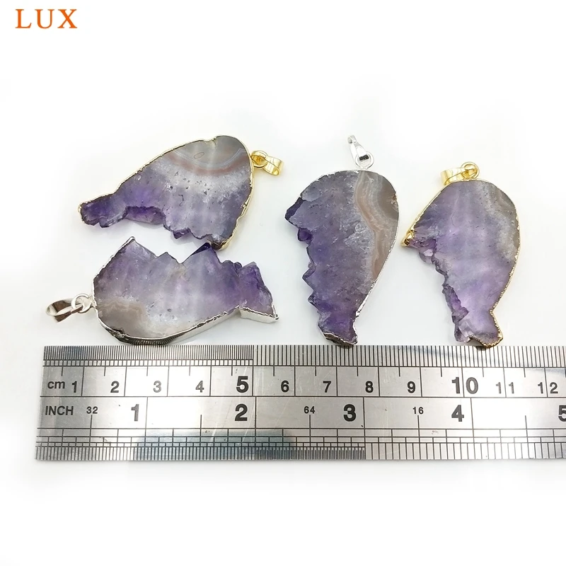 Подвеска из натурального искусственного кристалла позолоченные и серебряные