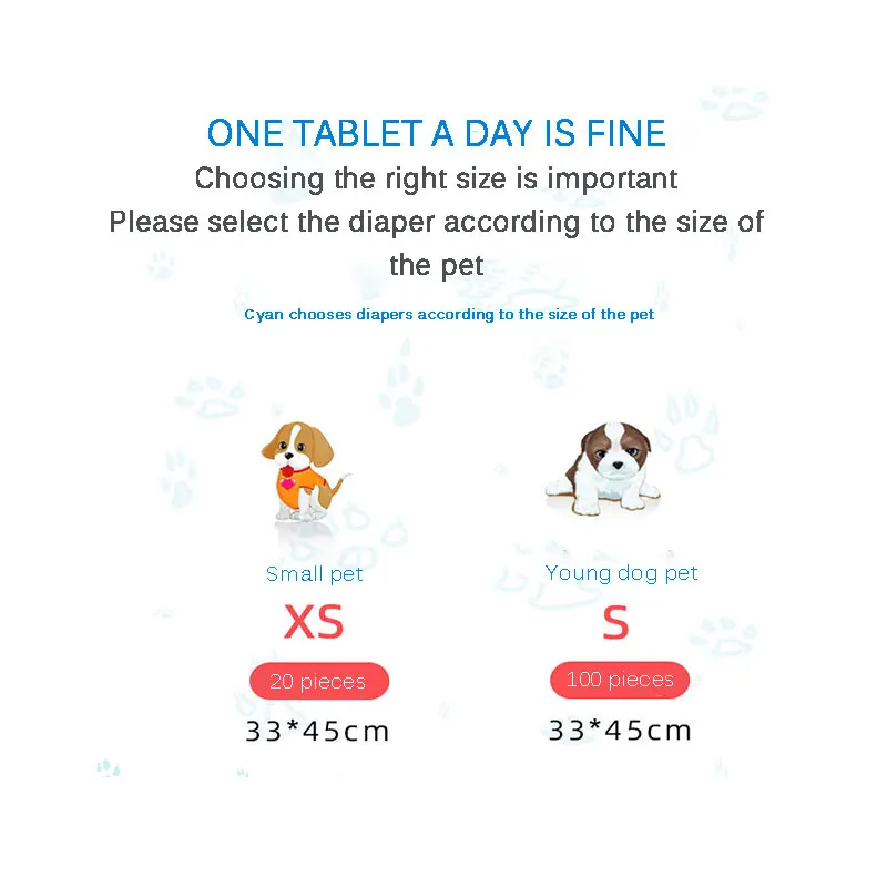 

High Quality 20pcs/bag Pet Dog Soft Diaper Training Pee Pads Healthy Nappy Mat Pets Dog Diapers Underpad