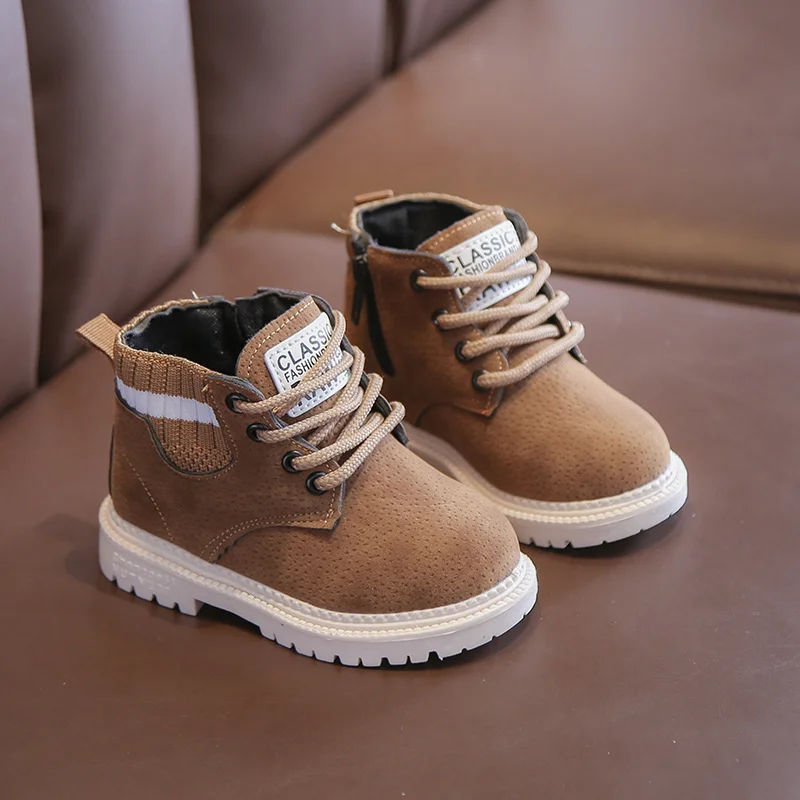 

Martin Boots for Kids 2021 Autumn Winter Footwear Warm-Keep Boots Fashion Children's Shoes Microfiber Ankle-Length Boots