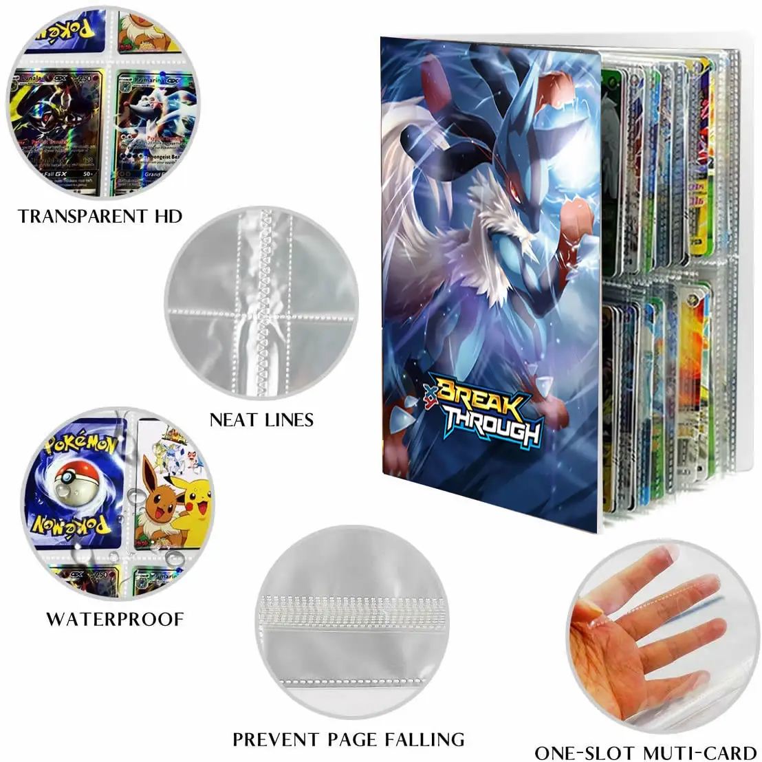 Nuevo 240 Uds Pokemon &aacute;lbum tarjetas marcadores de libros Anime personajes de videojuego Tarjeta de colecci&oacute;n de Binder entrenador Pokemones Carpeta de regalo para los ni&ntilde;os-2