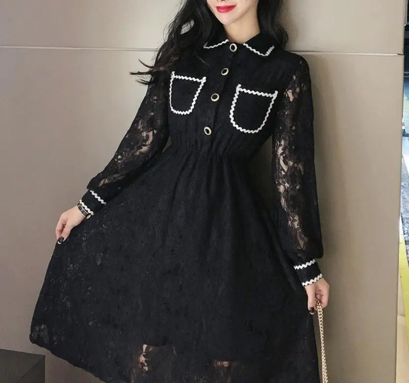 

2021 spring and autumn with New style fashion Long sleeve Women's long dress