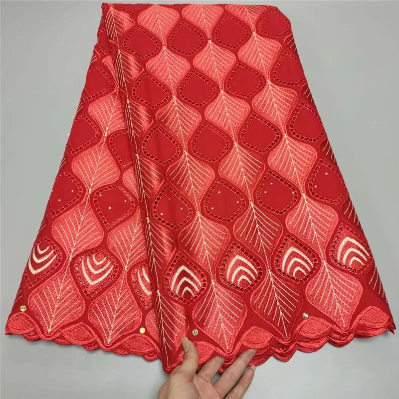 

5 yard Swiss lace fabric 2021 latest heavy beaded embroidery African cotton fabrics Swiss voile lace popular Dubai style 1L06055