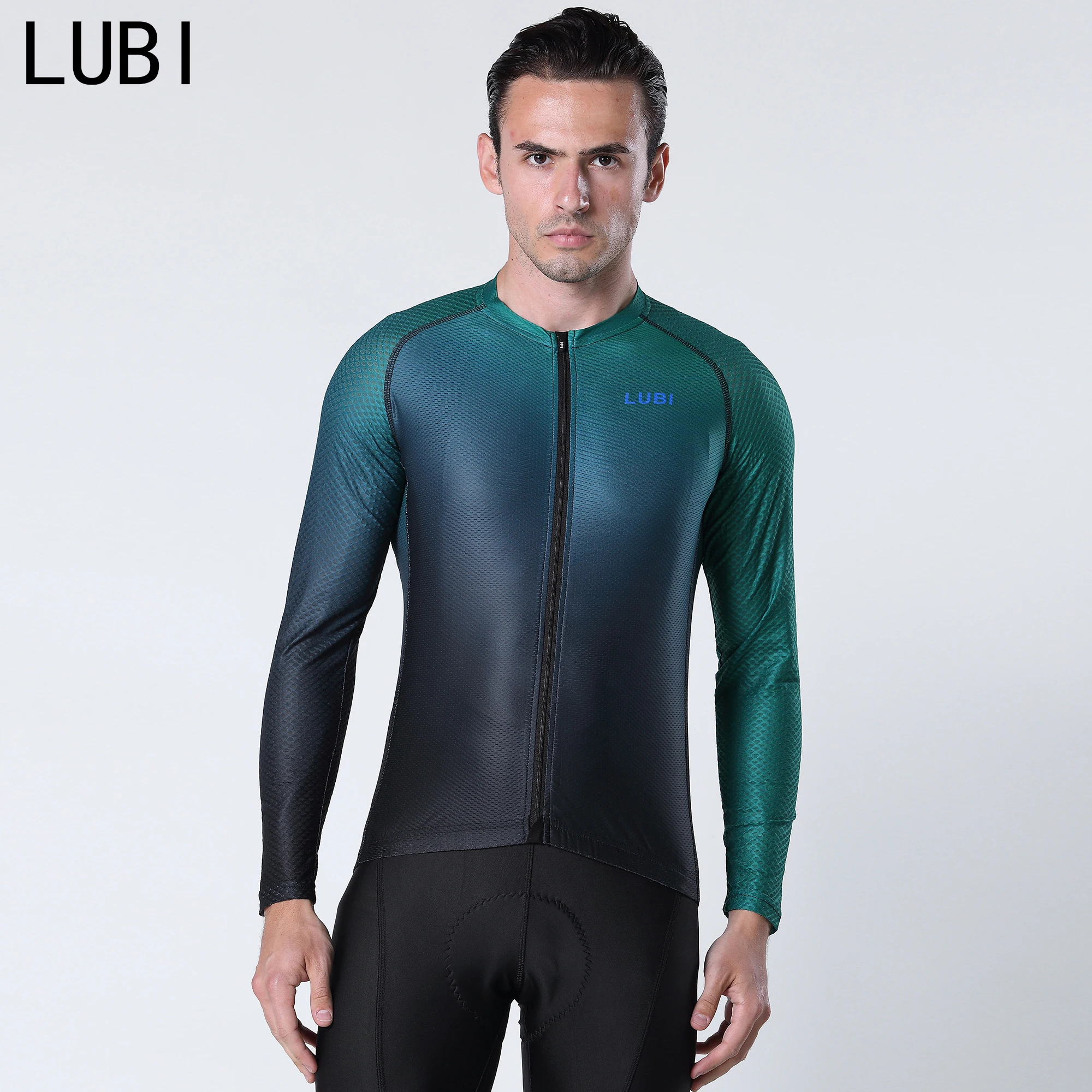 LUBI Мужские Pro с длинным рукавом Велоспорт Джерси тонкие дышащие одежда весенне