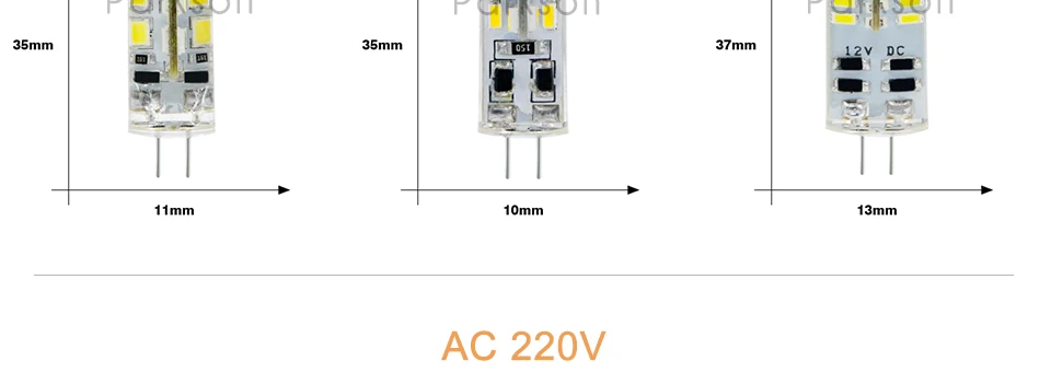 6 шт G4 светодиодный лампы SMD 2835 3014 AC/DC 12V AC 220 В 1 Вт 3 Вт Светодиодная лампа-кукуруза позолоченная люстра лампа светодиодный светильник на замену галогеновым лампам, Bombillas