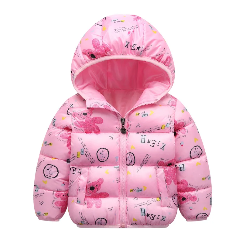 Pink 02 JOYHOPY куртки для маленьких девочек; осенне-зимние куртки для девочек; зимнее пальто с героями мультфильмов; детская одежда; детская теплая верхняя одежда; пальто - Цвет: Pink 02