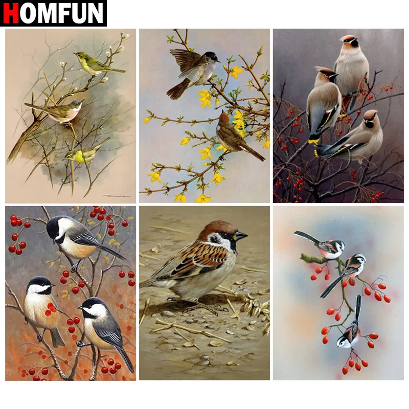 Алмазная 5d картина HOMFUN полноразмерная/круглая птица дерево цветок алмазная