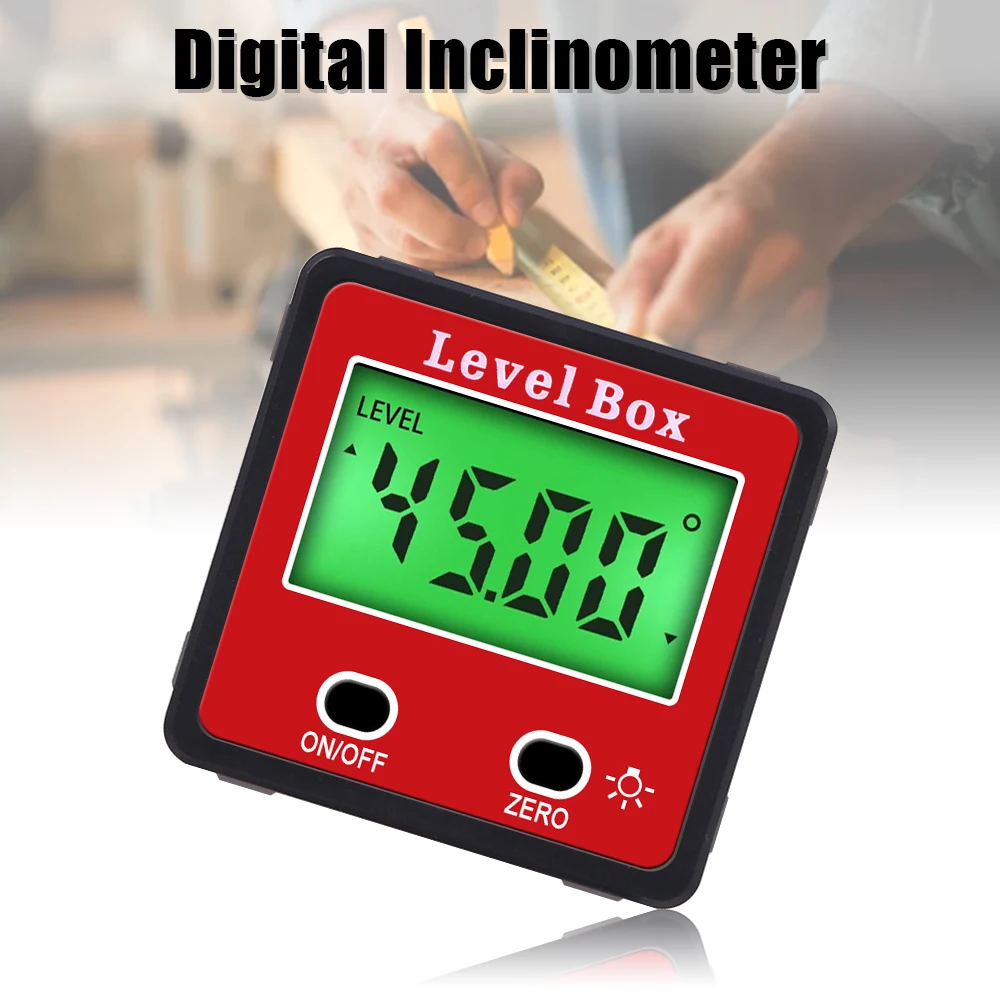 

Digital 3 In 1 Protractor Level Box Inclinometer Horizontal Angle Measuring Instrument With Backlight Electronic