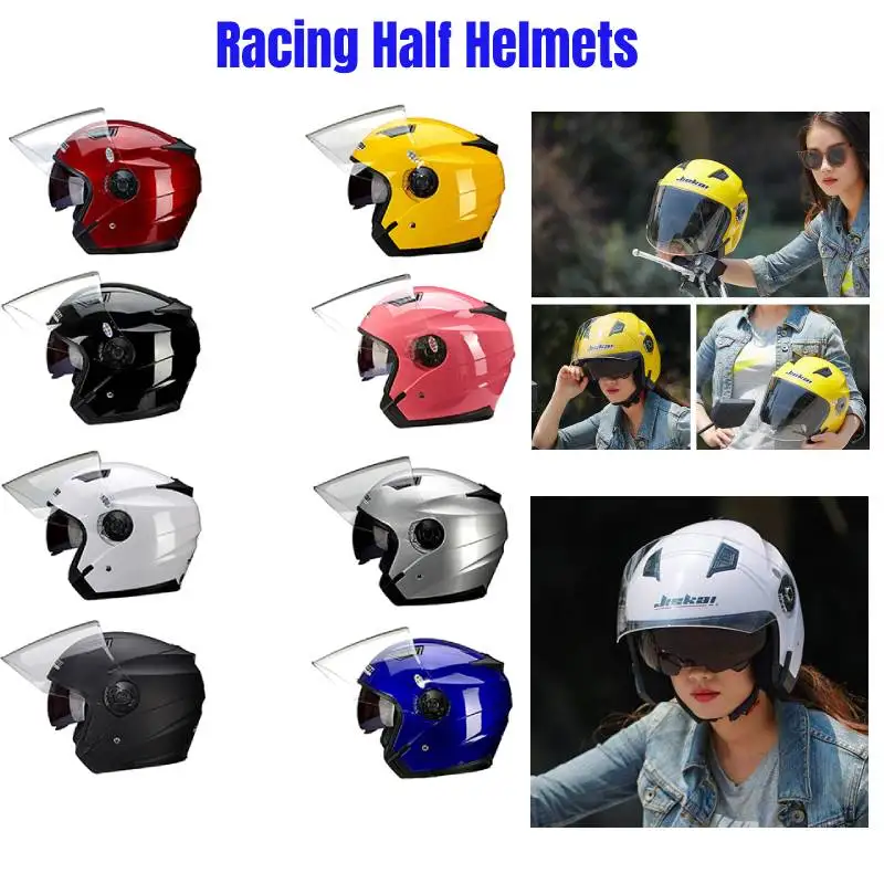 

Motorcycle Helmets Racing Helmet Scooter Motor Lens Half Helmets Visors Kart Scooter Motor Unisex Motorbike Helmet