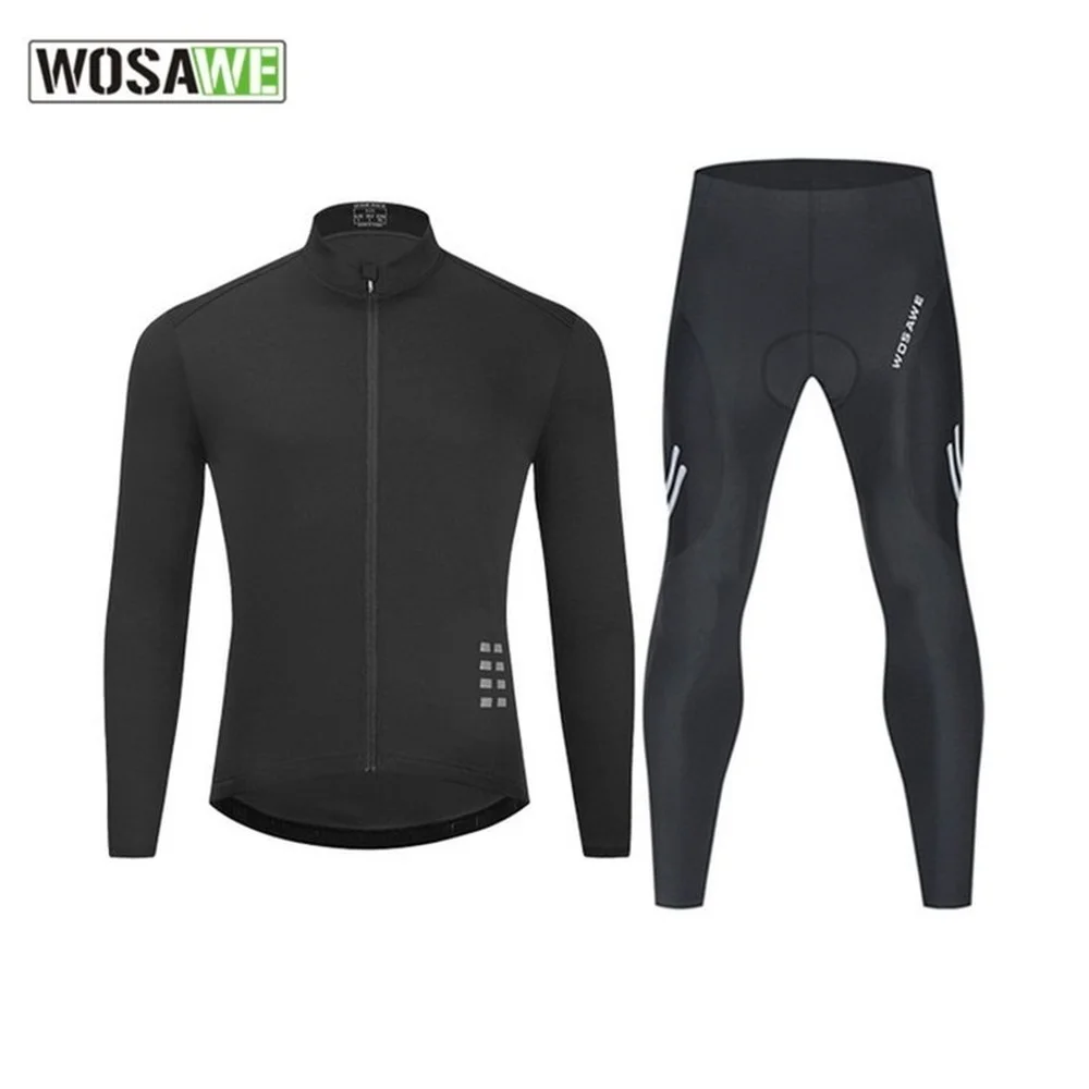 

WOSAWE Spring Summer Mountain Cycling Long Sleeve Jacket Silicone CushionTrousers Quick Drying Breathable Suit