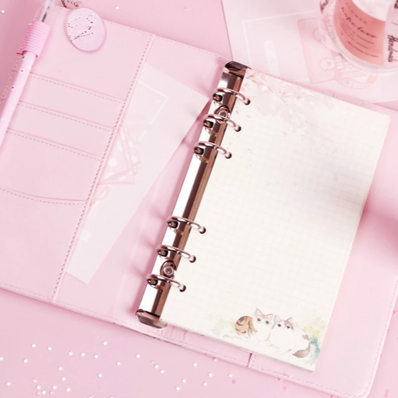 1 Set Creative Sakura Notebook Loose Leaf Book Antique Lovely Kawaii Diary Planner Student Literature Traveler Girls Gift | Канцтовары