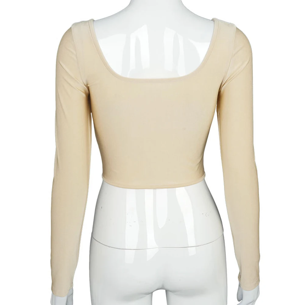 Женский укороченный топ с квадратным вырезом Привлекательный Топ длинным