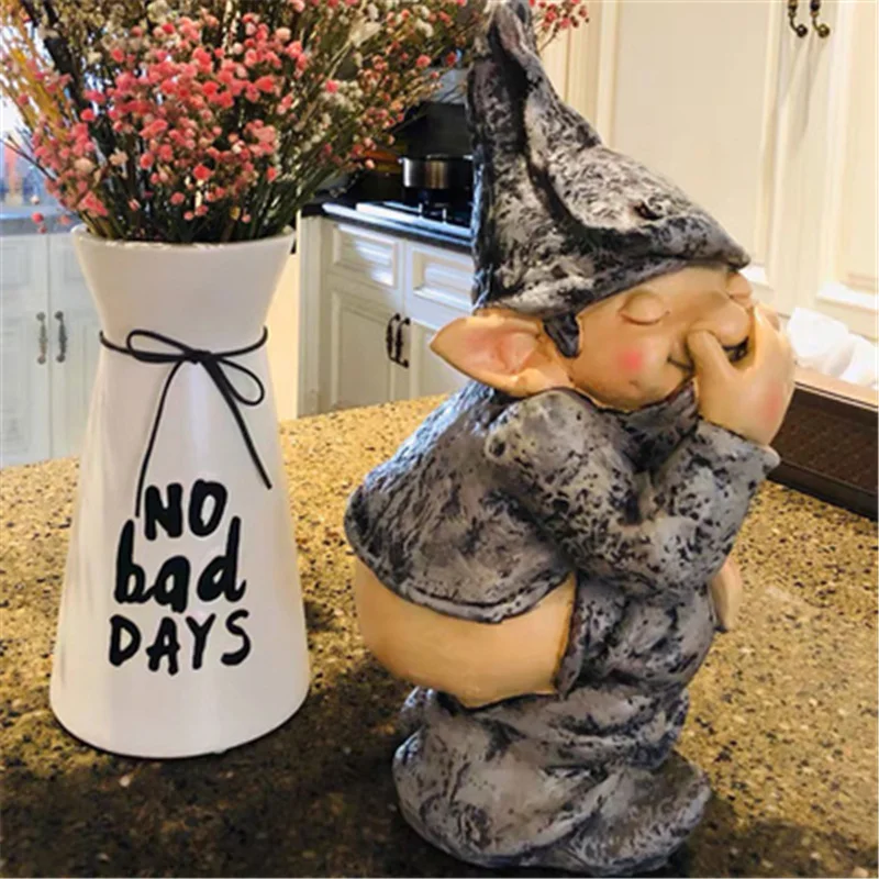 

Resin Figurines Naughty Crafts Funny Gnome Toy Miniature Dwarf Figurine Statue Gardening Office Desktop Bedroom Decorartion Gift