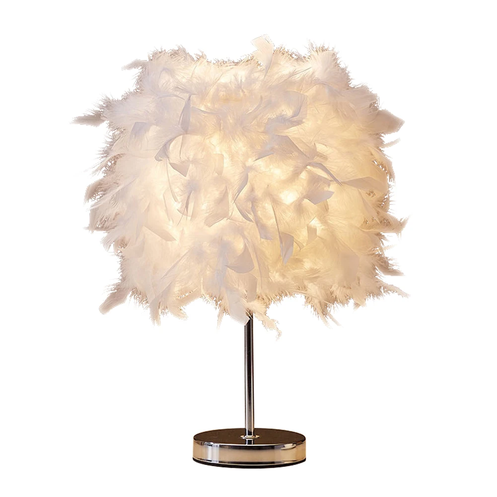 

Nordic Feather Night Light Fairy Desktop Lamp USB for Home Living Room Bedroom Party Wedding Romantic Decoration
