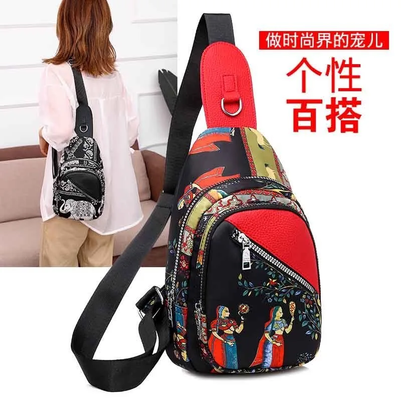 

Bag Women's New Chest Bag Women's Oxford Single Shoulder Messenger Bag Fashion Versatile Mini Canvas Bag Chest Backpack
