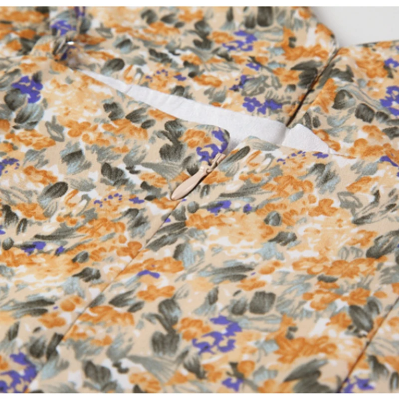 

2021 New Summer Women's Chiffon Floral Hepburn V-neck French Retro Small Sling Dress DHL free shipping