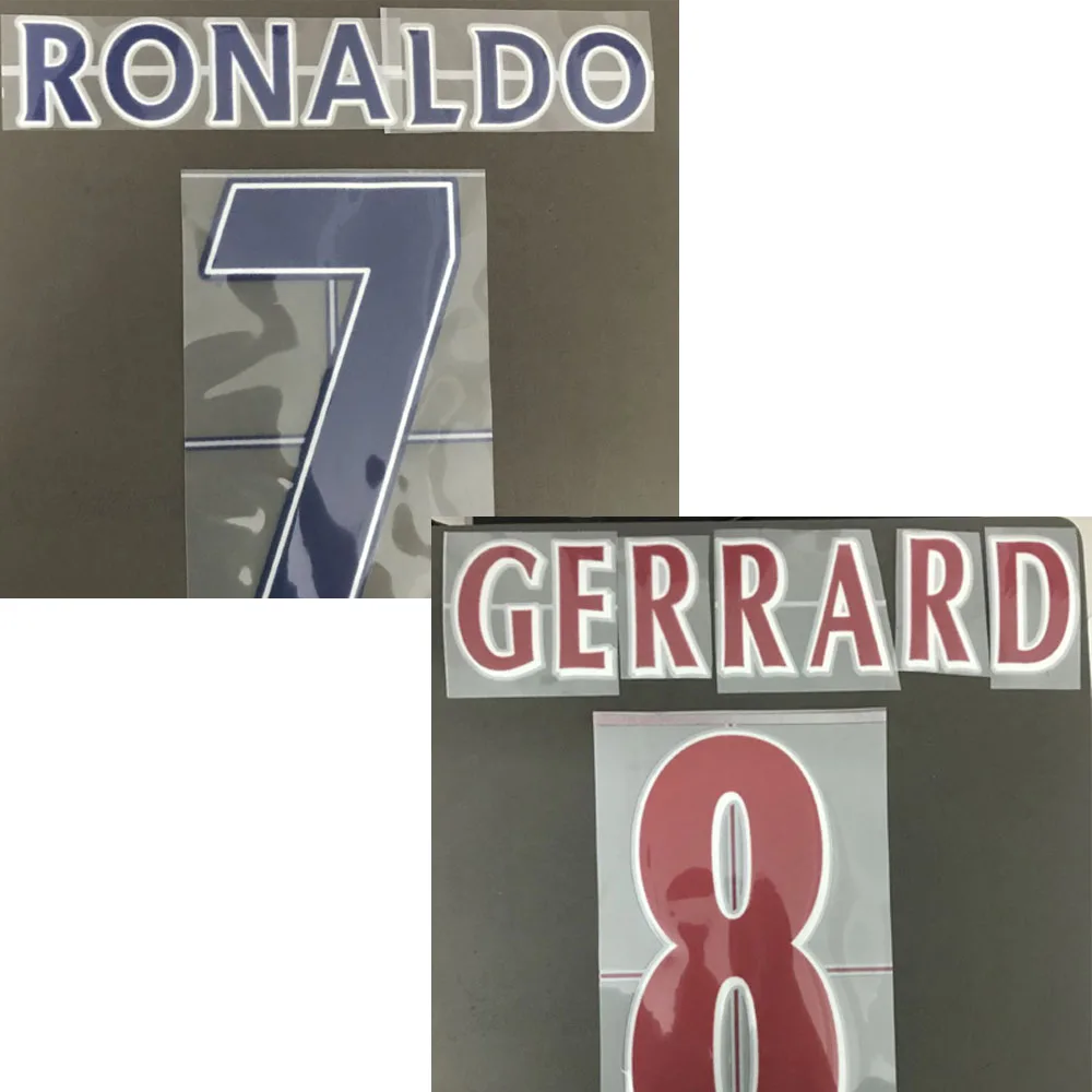 

Lextral Ретро #7 Роналду намете #8 Gerrard печать теплопередача железа на фотозначке