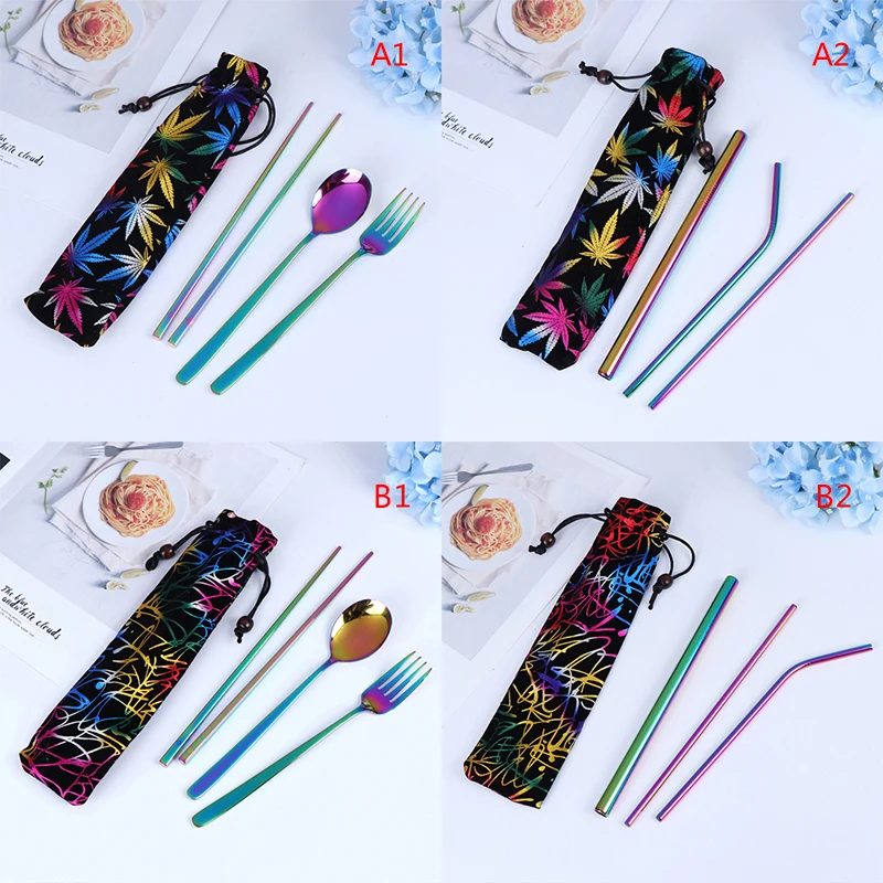 3 шт./компл. Новый портативный набор ножей для столовых приборов из нержавеющей