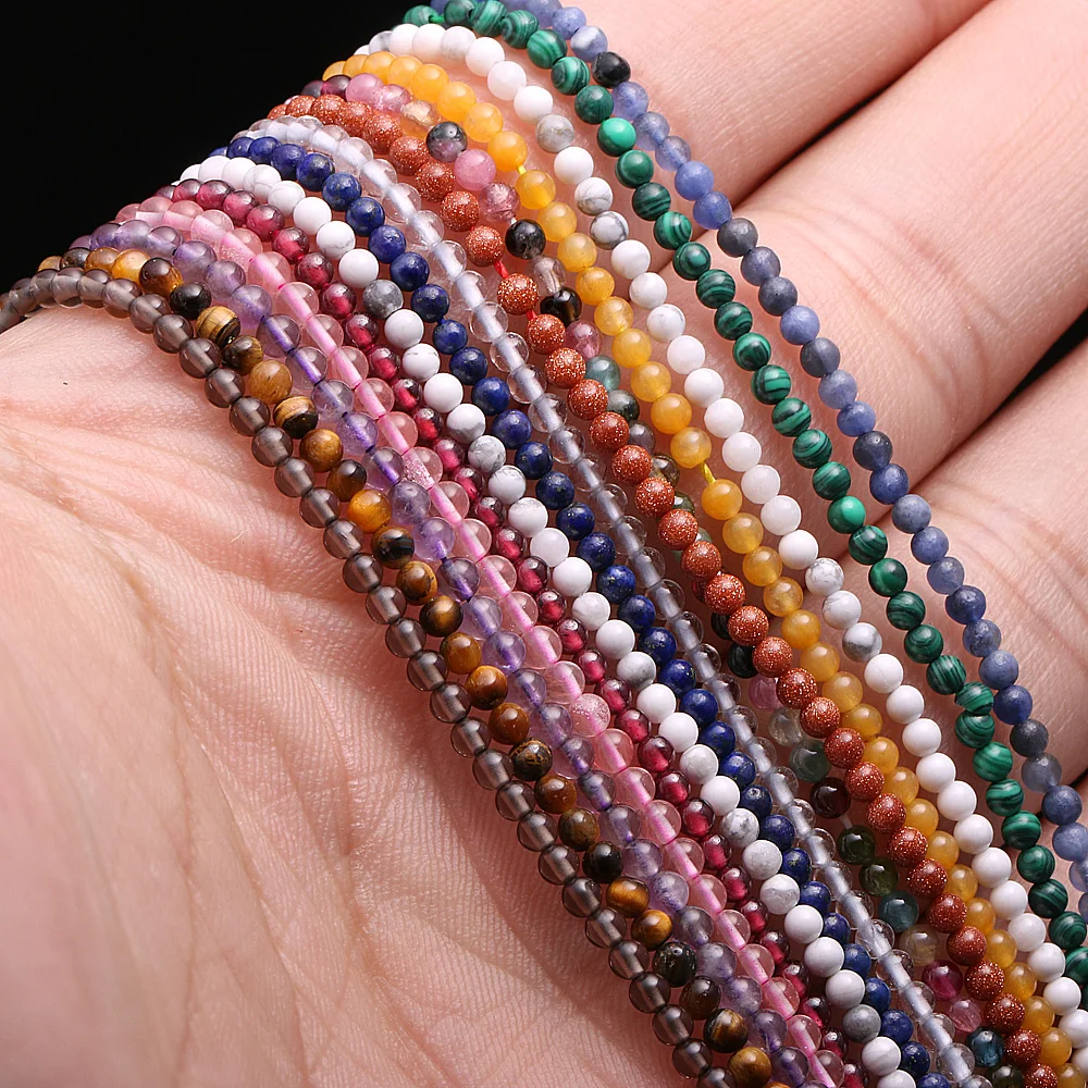 

Natural Stone Round small Agats Beads Loose isolation Beads for Jewelry Making DIY Bracelet Necklace Accessories 2 3 4mm