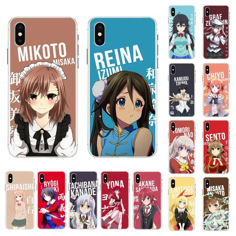 

FHNBLJ Mikoto Misaka anime Phone Case for iPhone 11 12 pro XS MAX 8 7 6 6S Plus X 5S SE 2020 XR case