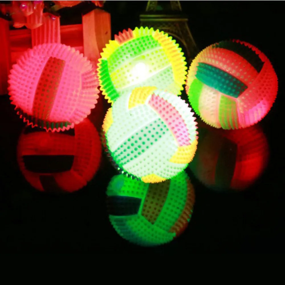 

Color-changing Flashing Bouncing Toy Ball Colorful Squeeze Hedgehog Ball Toy Volleyball Shape Color-changing Elastic Squeeze