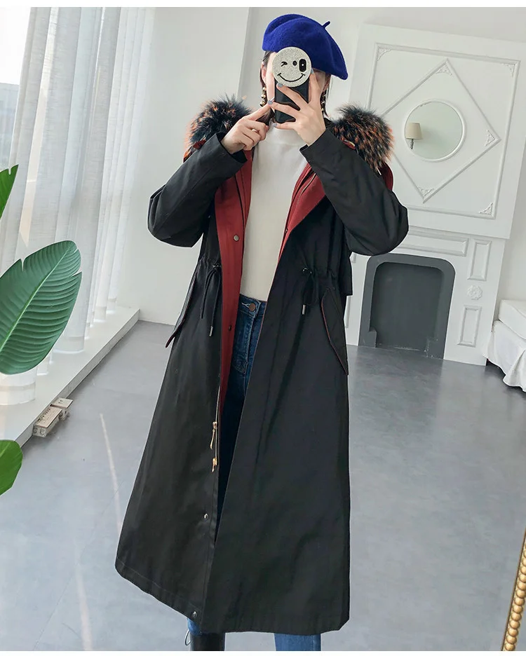 

Real Fur Coat Women Rex Rabbit Fur Coat Women Clothes Raccoon Fur Collar Hooded Winter Coat Women Warm Parka 12009 YY1291