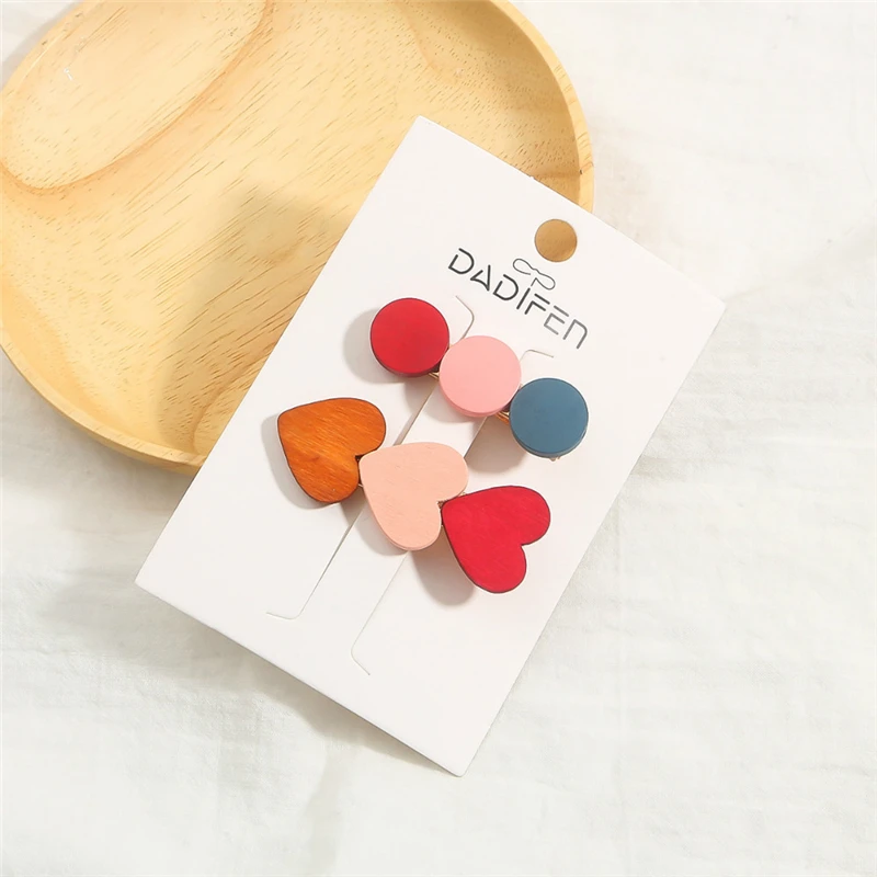 

1 Pair Fashion Colorful Hair Clip Candy Love Geometric Round Hairpin For Women Girls Barrette Headdress Hair Accessories