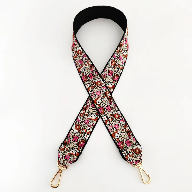 Retro Embroidery 100CM Strap For O Bag Cross Body Decorative Handbag Straps Adjustable Purse Belt Wallet Straps Fabric Bag Belt
