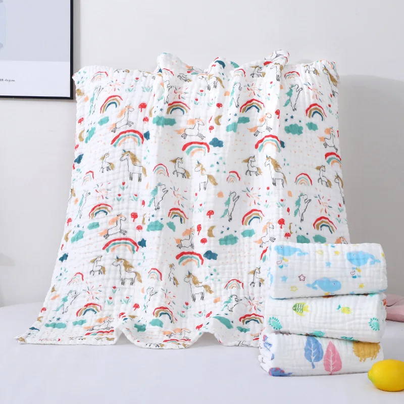 HereNice мягкое одеяло с животным принтом для новорожденных детское хлопковое