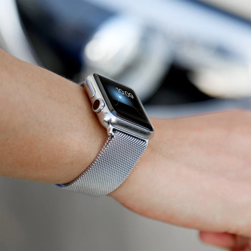 Ремешок для часов, Миланская петля, ремешок для apple watch, ремешок 42 мм, 38 мм, версия apple watch 4 5 44 мм 40 мм, для iwatch, версия 3, 2, 1 нержавеющая сталь магнитный браслет для часов