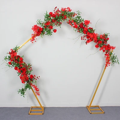 B2 With flowers Свадебный Железный художественный искусственный цветок Арка Дверь дом отель Добро пожаловать украшение filower дверь реквизит для свадебной фотосъемки украшения - Цвет: B2 With flowers