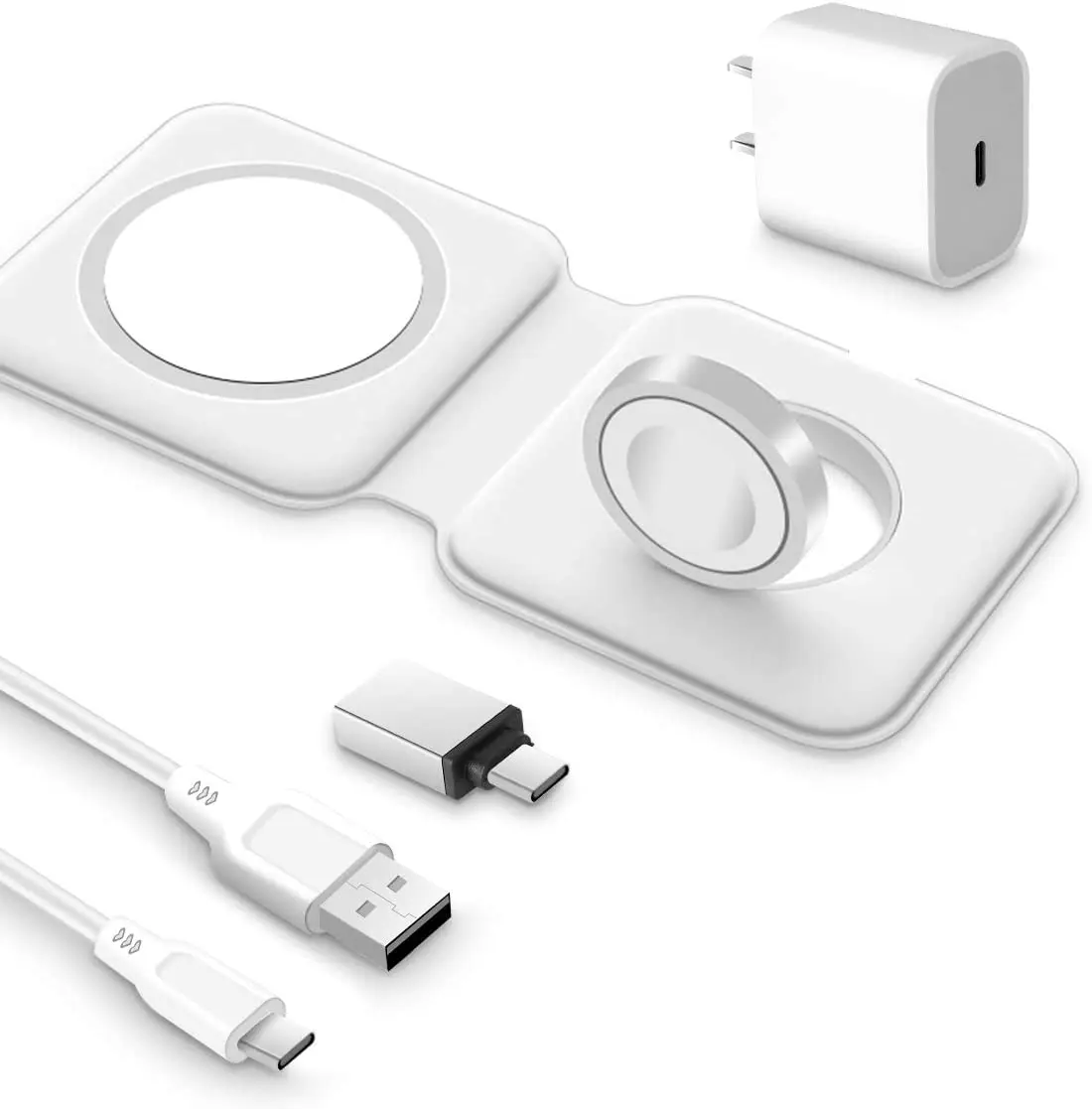 

AICase 2 in 1 Wireless Charger for Magnetic Charger Dual Charger for iPhone 12 Mini /12 Pro/12 Pro Max/ 11 Series/X/XR, AirPods