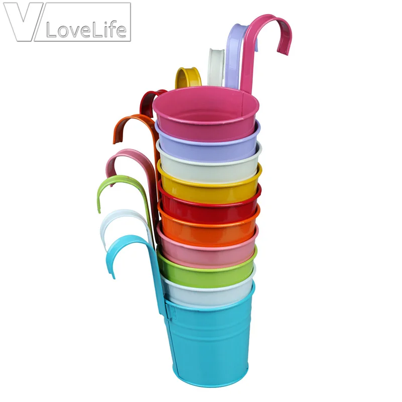 10 шт. настенный цветочные горшки петаллические заборы для железные садовые