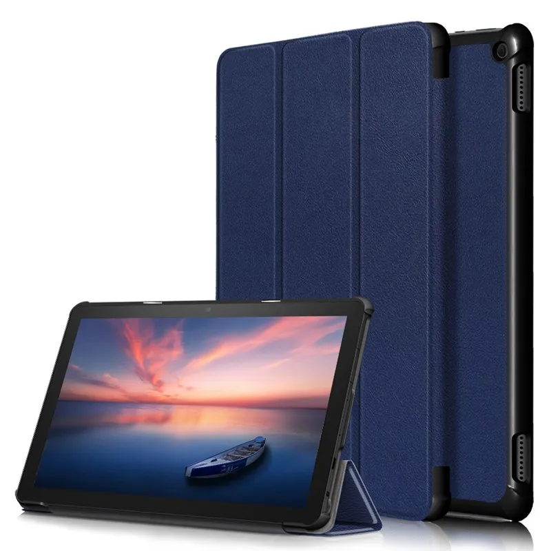 

Tablet Case for Amazon Fire HD10 2021 Folding Stand Cover Funda for Amazon Fire HD10 Plus Three fold Smart Case
