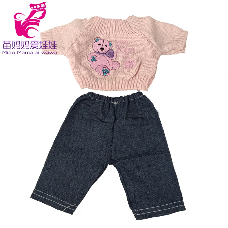 18 дюймов кукольная верхняя одежда свитер джинсы брюки подходит для 43 см детские