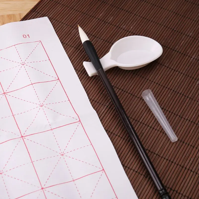 

3pcs/set Reusable Magic Water Writing Cloth Brush Gridded Fabric Mat Chinese Calligraphy Practice Practicing No Ink