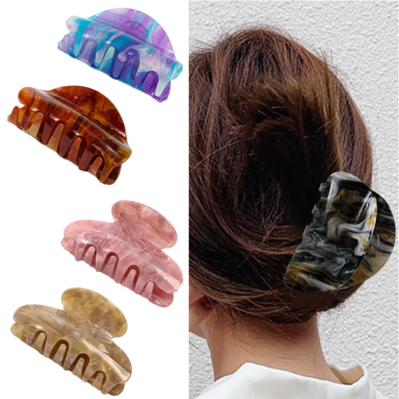 

Acrylic Hair Claws Plastic Candy Color Hair Clips Retro Hairpins Make Up Girls Ponytail Clip Hairdress Women Hair Accessories