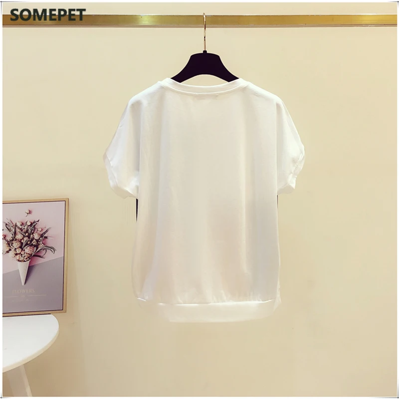 

Summer Tops Vintage Print Loose T Shirt Women Short Sleeve Tee Shirt Femme Chiffon tshirt