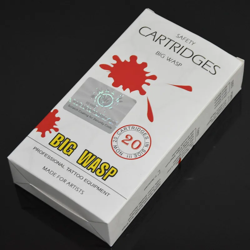 Коробка из 20 штук BIGWASP иголочный картридж с мембраной круглая кисть для теней 3/5/7/9/11/13/14/15RS безопасности игла для тату-машинок с фабрики