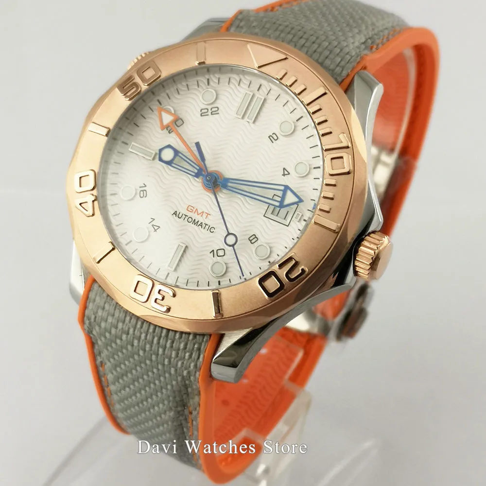 Сапфир Стекло 41 мм часы с белым циферблатом автоматические Для мужчин Дата