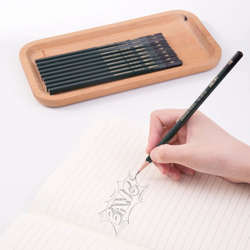 

Deli 10Pcs/Pack Sketch Pencil Set Professional Sketching Drawing Kit Wood Drawing Writing Pencil For Painter School Art Supplies