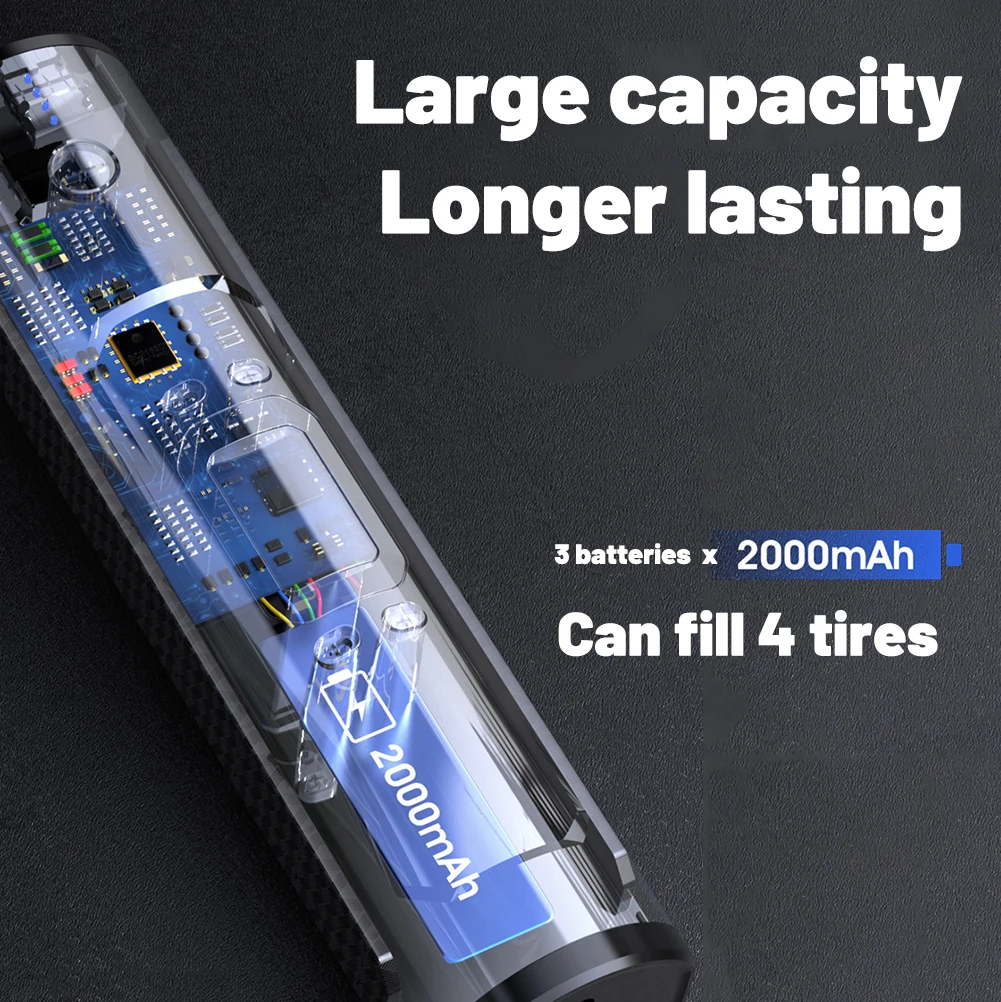 Comprar Compresor De Aire Portátil, Inflador De Neumáticos Eléctrico Automático Para Coche, Motocicleta Y Bicicleta, Con Luz LED LCD Digital, 6000mAh, 12V, 150PSI