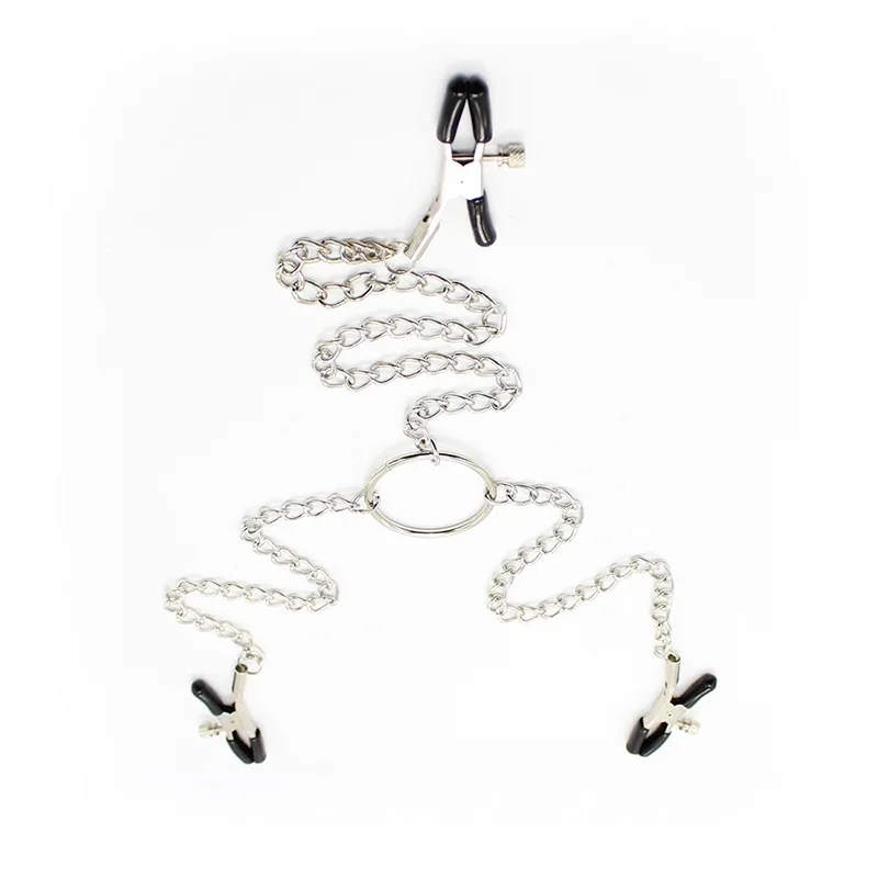 Регулируемый пыток играть Зажимы с цепочкой металлический ниппель зажимы